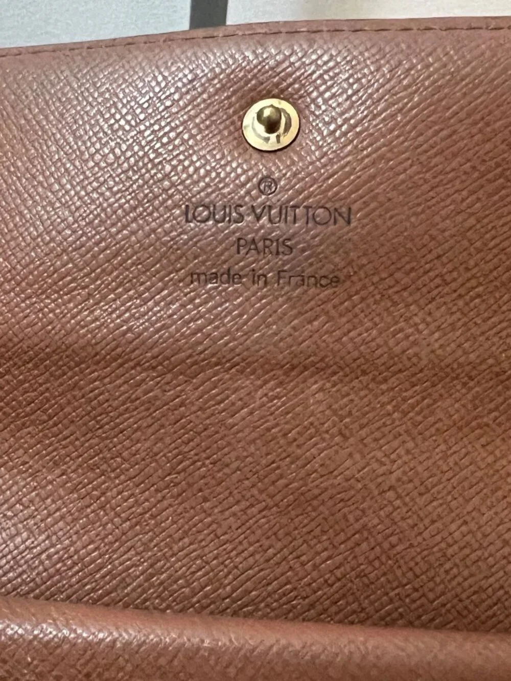 Vintage Louis Vuitton Monogram Canvas Trifold Crossbody Wallet Gold Chain Strap